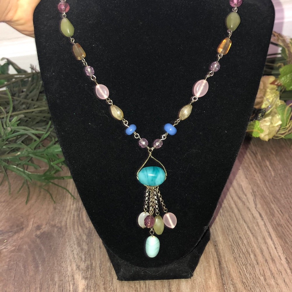 Glass bead vintage necklace!!